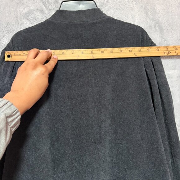 Vintage Vanity Fair Nightgown Womens XL Gray Velvet Velour Embroidered Zip Coat - Picture 10 of 11